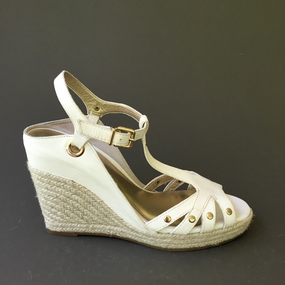Antonio Melani Leather Wedge Platform Espadrille Sandal size 8.5 - Picture 3 of 7